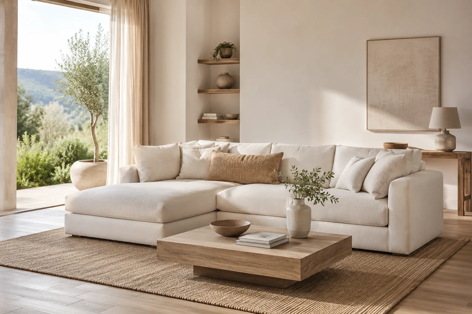 Salón con sofá rinconera