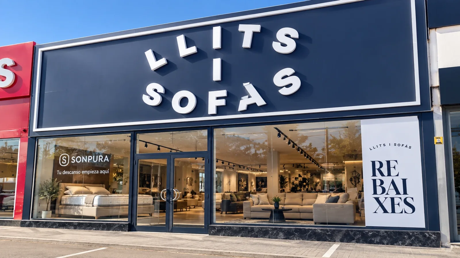 Fachada de la tienda Llits i Sofàs en Martorell