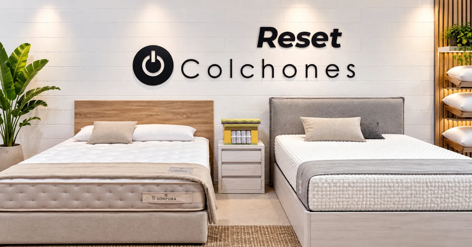 Zona de colchones Reset en la tienda de Martorell